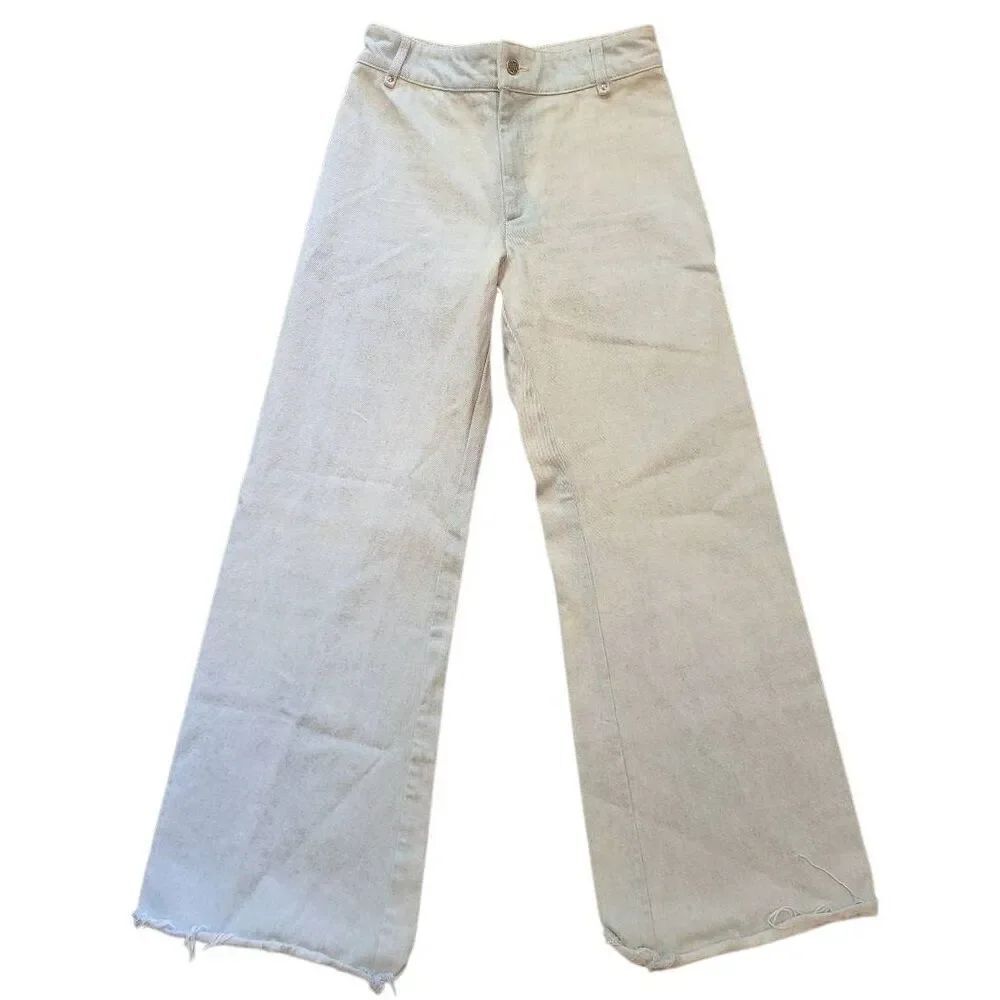 Vieilles Ames Jeans Women's XS Blue Light Wash Builder Jean Wide Straight